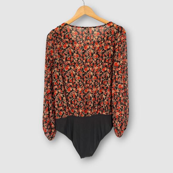 Intimately Free People Floral Long Sleeve Bodysuit Size Small - Picture 2 of 5